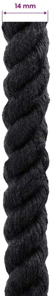Medvilninė virvė 14 mm 25 m Juoda 100% Medvilnė