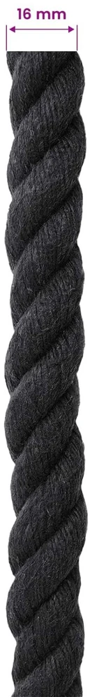 Medvilninė virvė 16 mm 25 m Juoda 100% Medvilnė