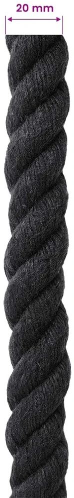 Medvilninė virvė 20 mm 100 m Juoda 100% Medvilnė