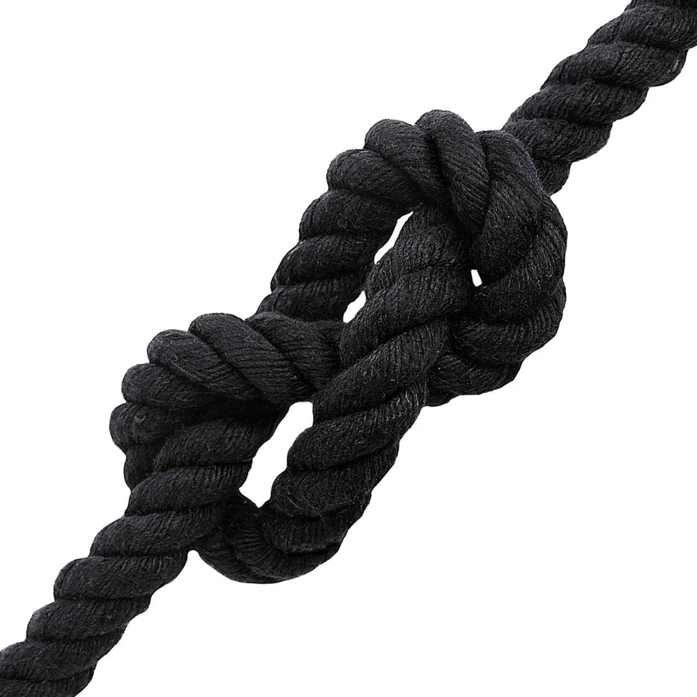 Medvilninė virvė 20 mm 50 m Juoda 100% Medvilnė