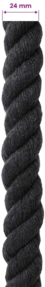 Medvilninė virvė 24 mm 25 m Juoda 100% Medvilnė