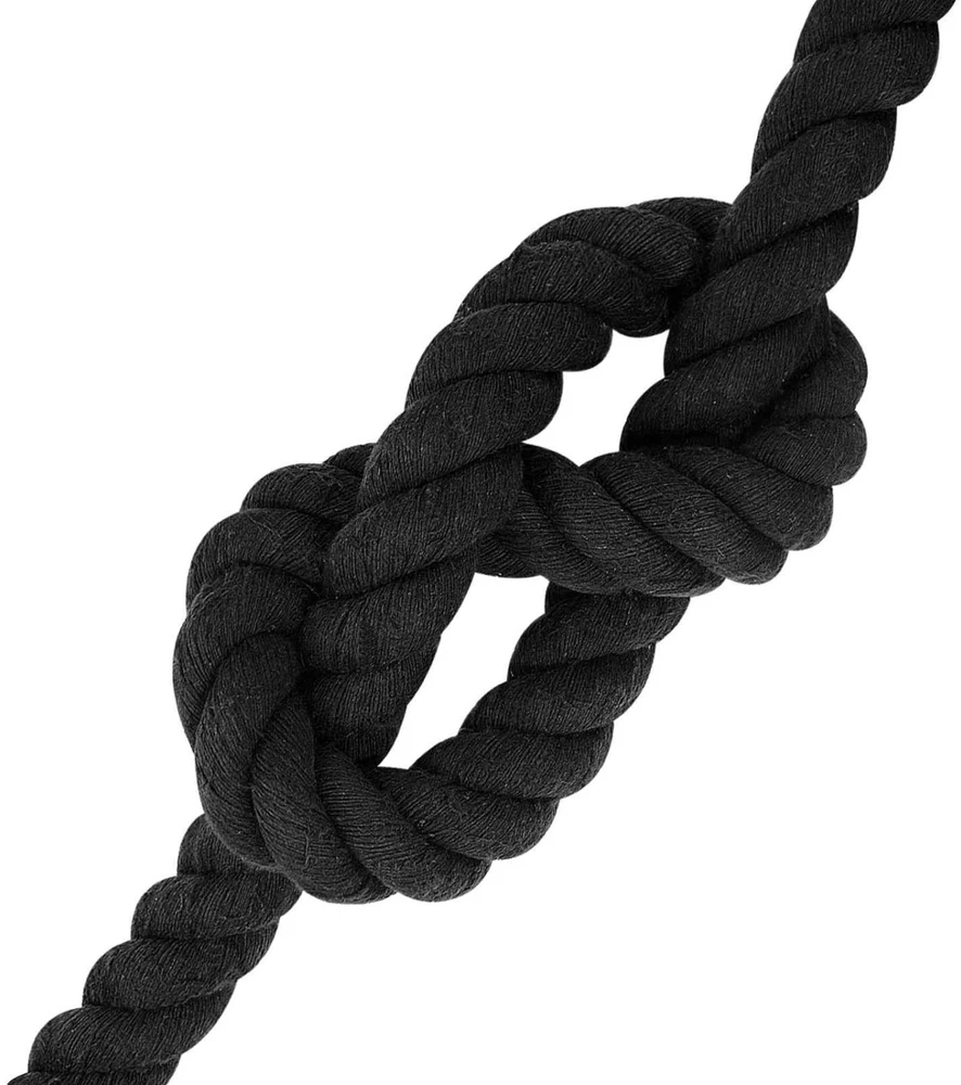 Medvilninė virvė 30 mm 10 m Juoda 100% Medvilnė