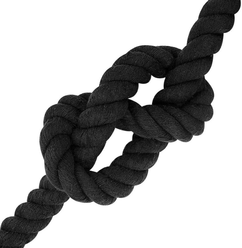 Medvilninė virvė 36 mm 10 m Juoda 100% Medvilnė
