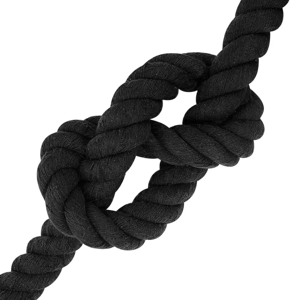 Medvilninė virvė 40 mm 10 m Juoda 100% Medvilnė