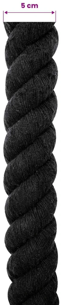Medvilninė virvė 50 mm 10 m Juoda 100% Medvilnė