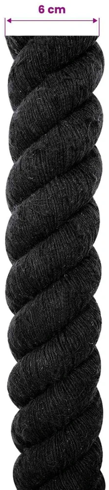 Medvilninė virvė 60 mm 5 m Juoda 100% Medvilnė