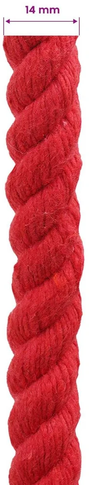 Medvilninė virvė 14 mm 25 m Raudona 100% Medvilnė