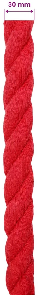 Medvilninė virvė 30 mm 25 m Raudona 100% Medvilnė