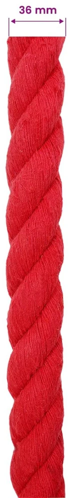 Medvilninė virvė 36 mm 5 m Raudona 100% Medvilnė