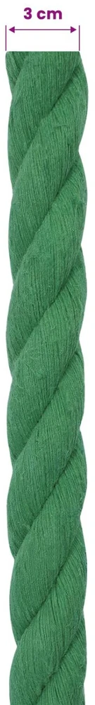 Medvilninė virvė 30 mm 25 m Žalia 100% Medvilnė
