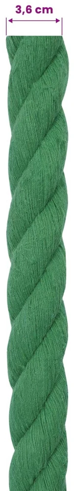 Medvilninė virvė 36 mm 25 m Žalia 100% Medvilnė