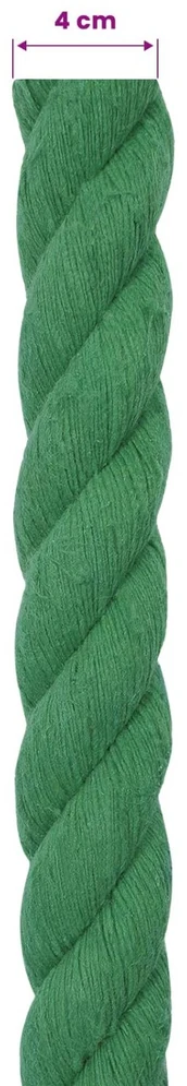 Medvilninė virvė 40 mm 25 m Žalia 100% Medvilnė