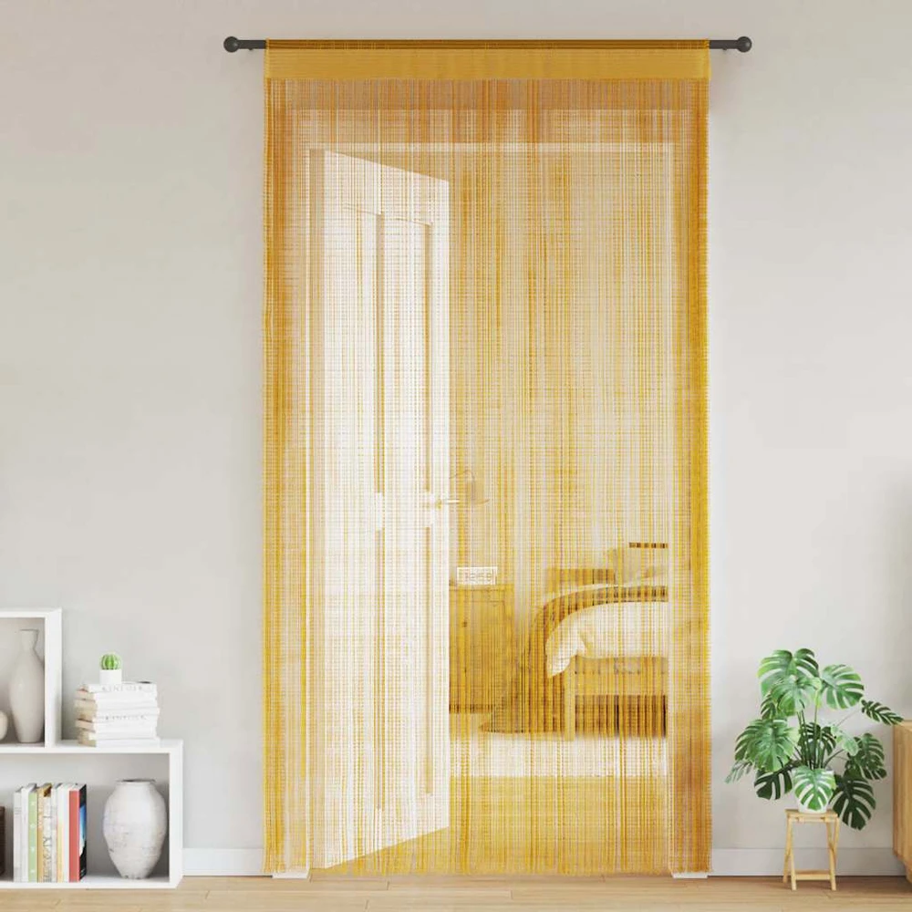 Virvelinės užuolaidos, 2 vnt., auksinės spalvos, 140x250 cm