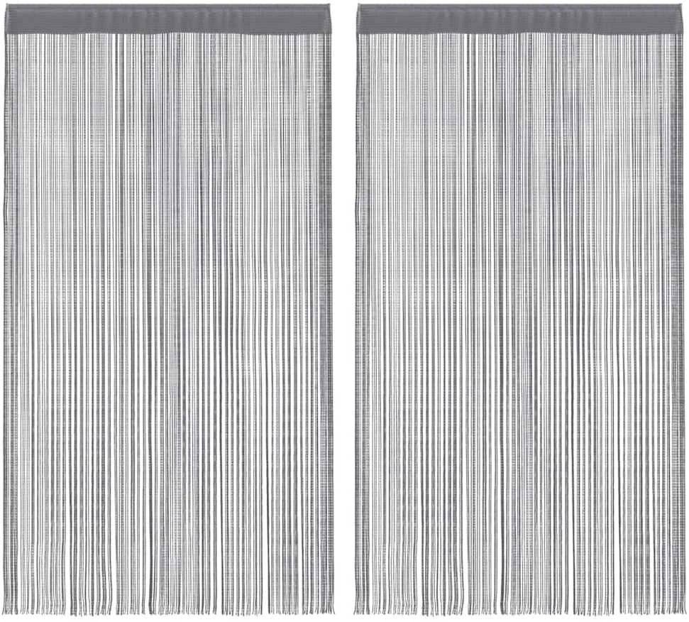 Virvelinės užuolaidos, 2 vnt., antracito spalvos, 140x250 cm