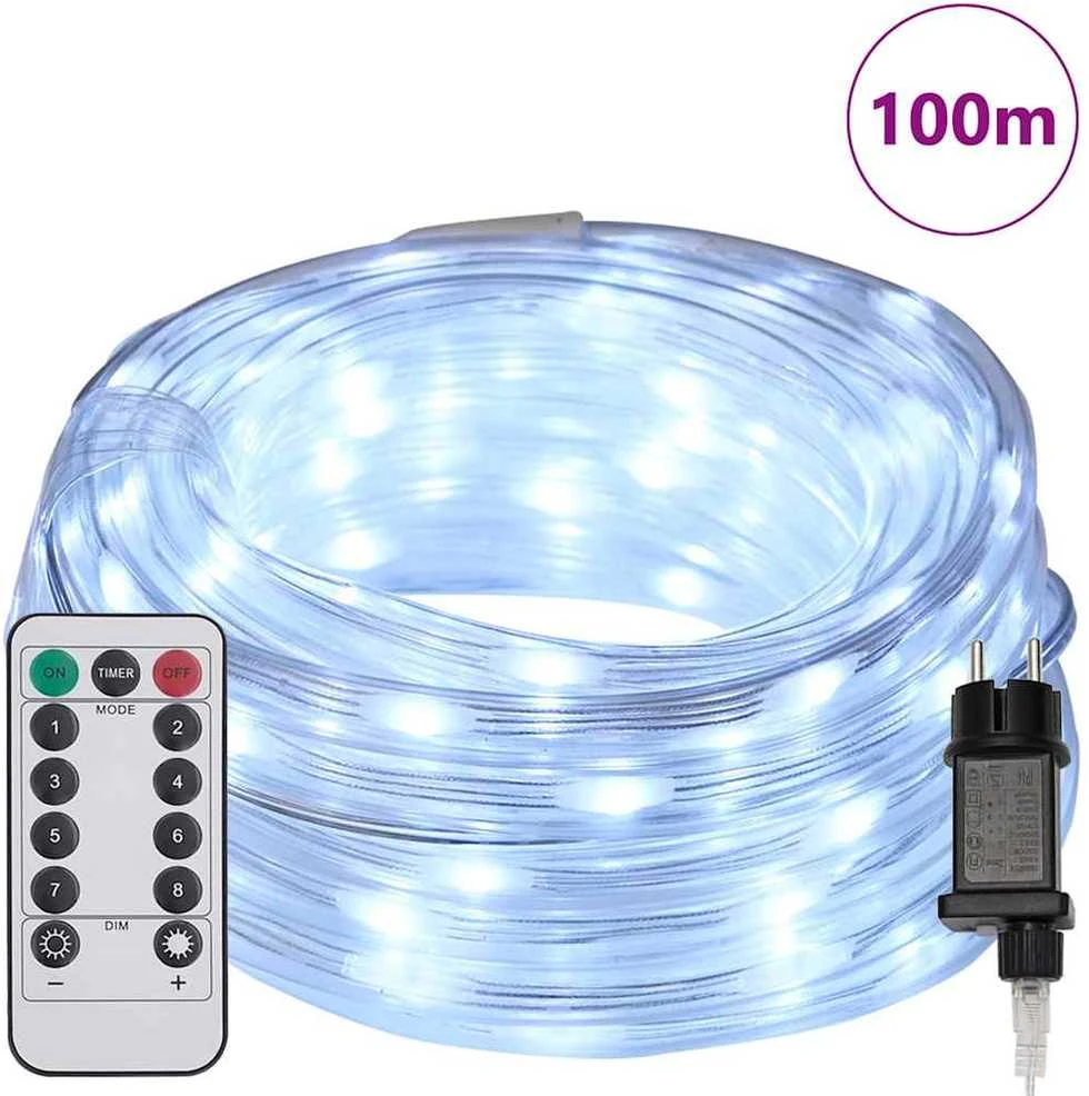 Virvės Šviesa su virvių žibintais Šaltas baltas 100 m PVC