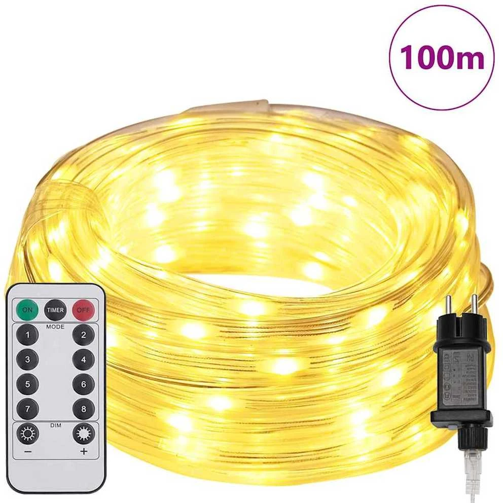 Virvės Šviesa su virvių žibintais Šilta balta 100 m PVC