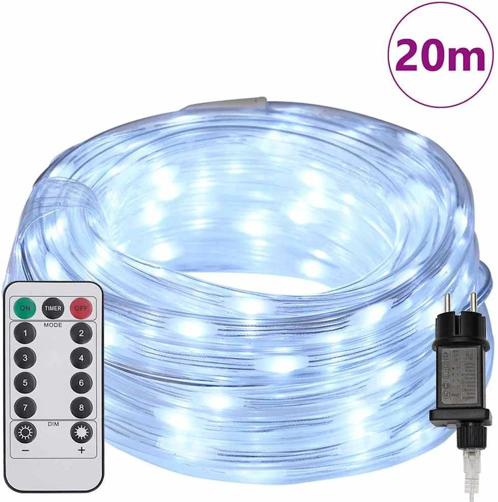 Virvės Šviesa su 480 LED Šalta balta 20 m PVC