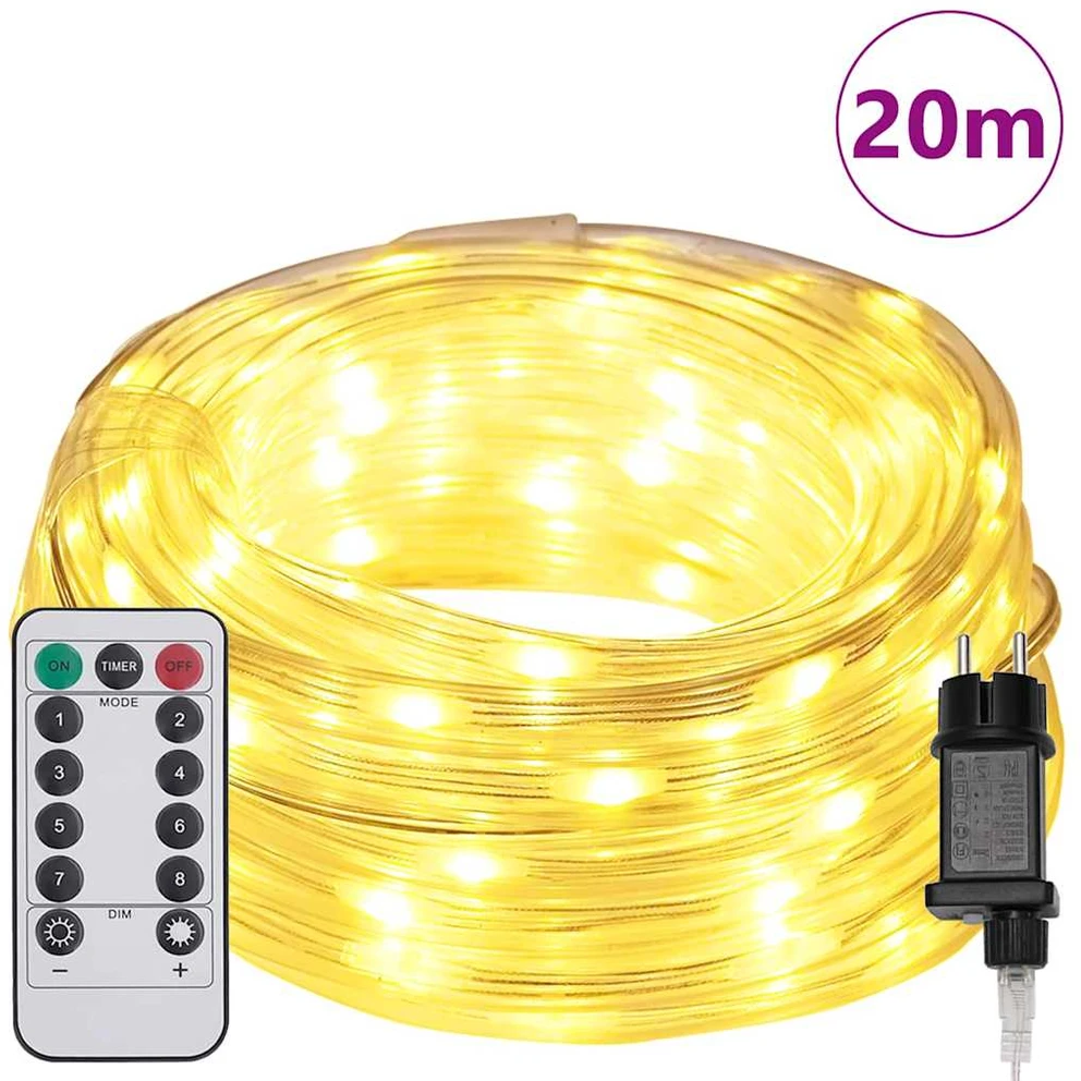 Virvės Šviesa su 480 LED Šilta balta 20 m PVC