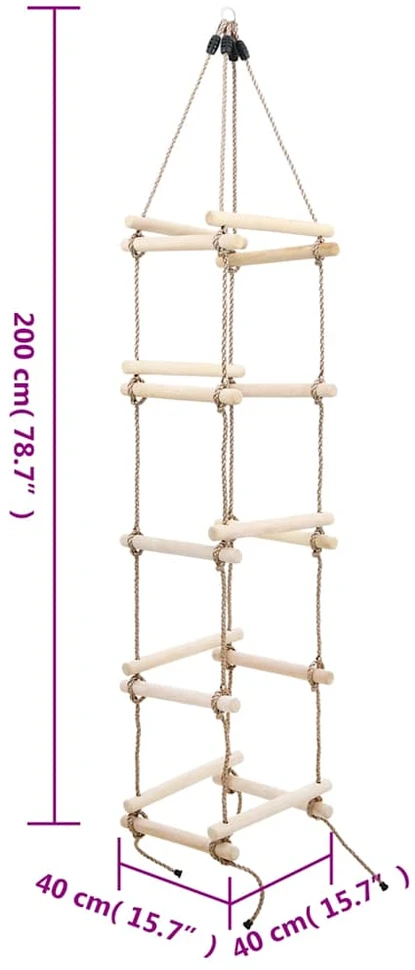 Virvinės kopėčios vaikams, 200 cm, mediena