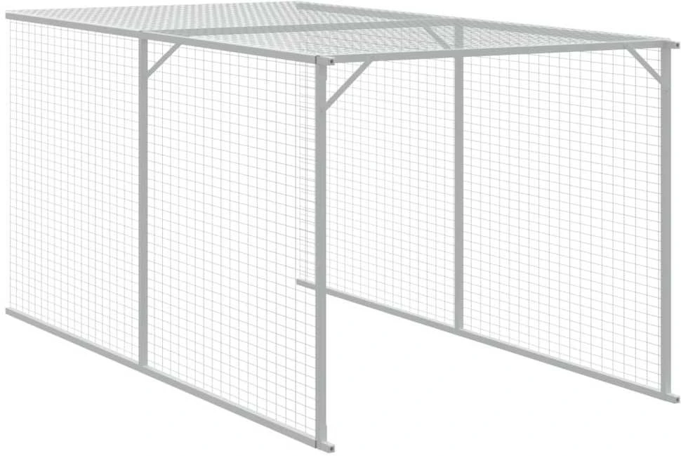 Viščiukų narvas su aptvaru, antracito, 117x405x123cm, plienas