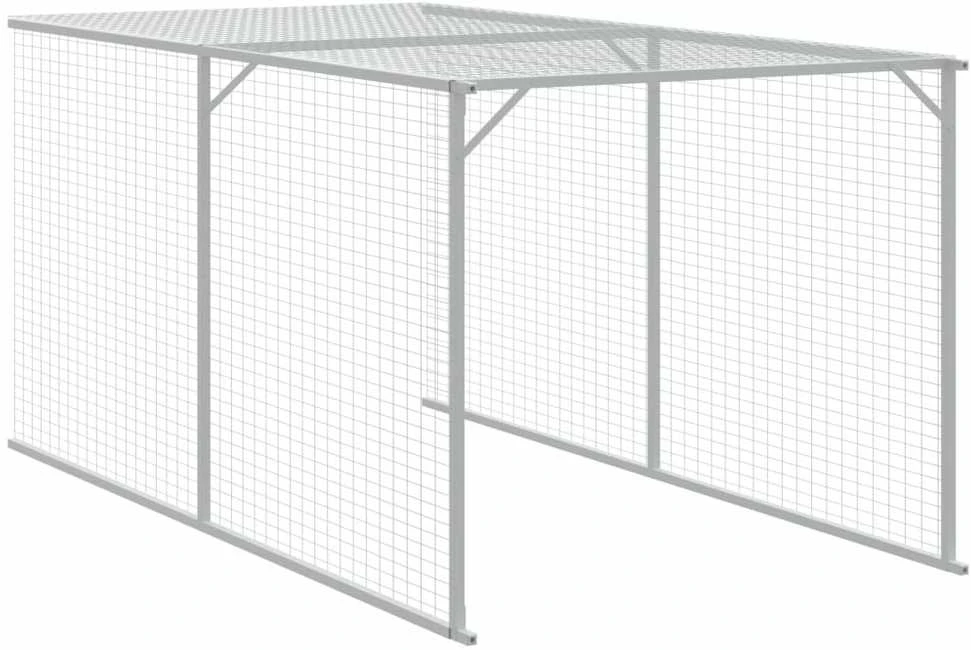 Viščiukų narvas su aptvaru, antracito, 117x405x123cm, plienas
