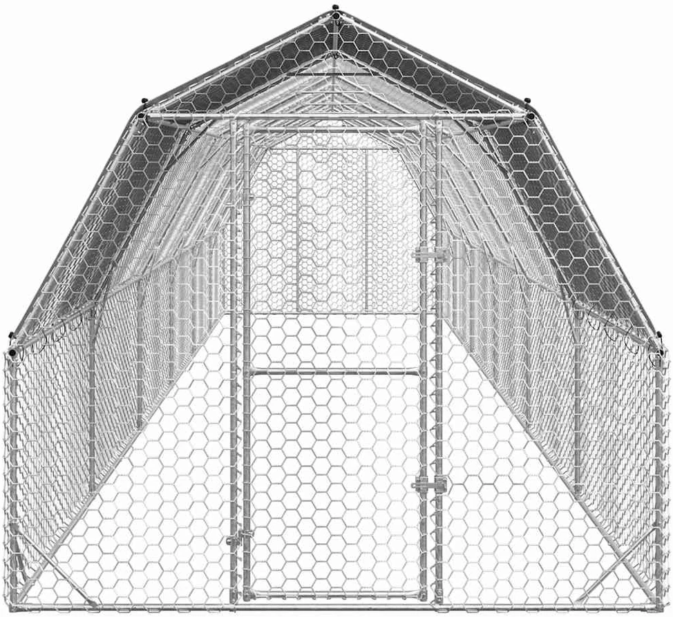vištienos bėgimas su stogu 2,5x12x2,25 m cinkuoto plieno