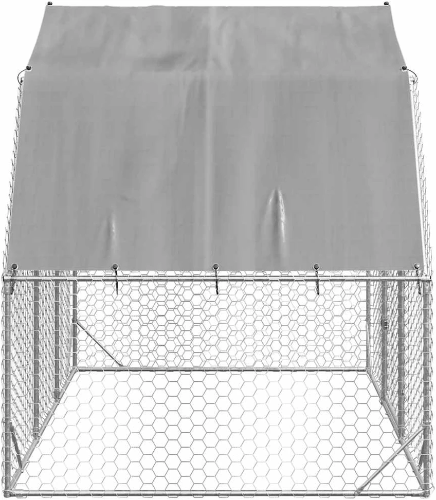 Vištienos bėgimas su stogu, 2,5x2x2,25m, galvanizuotas plienas