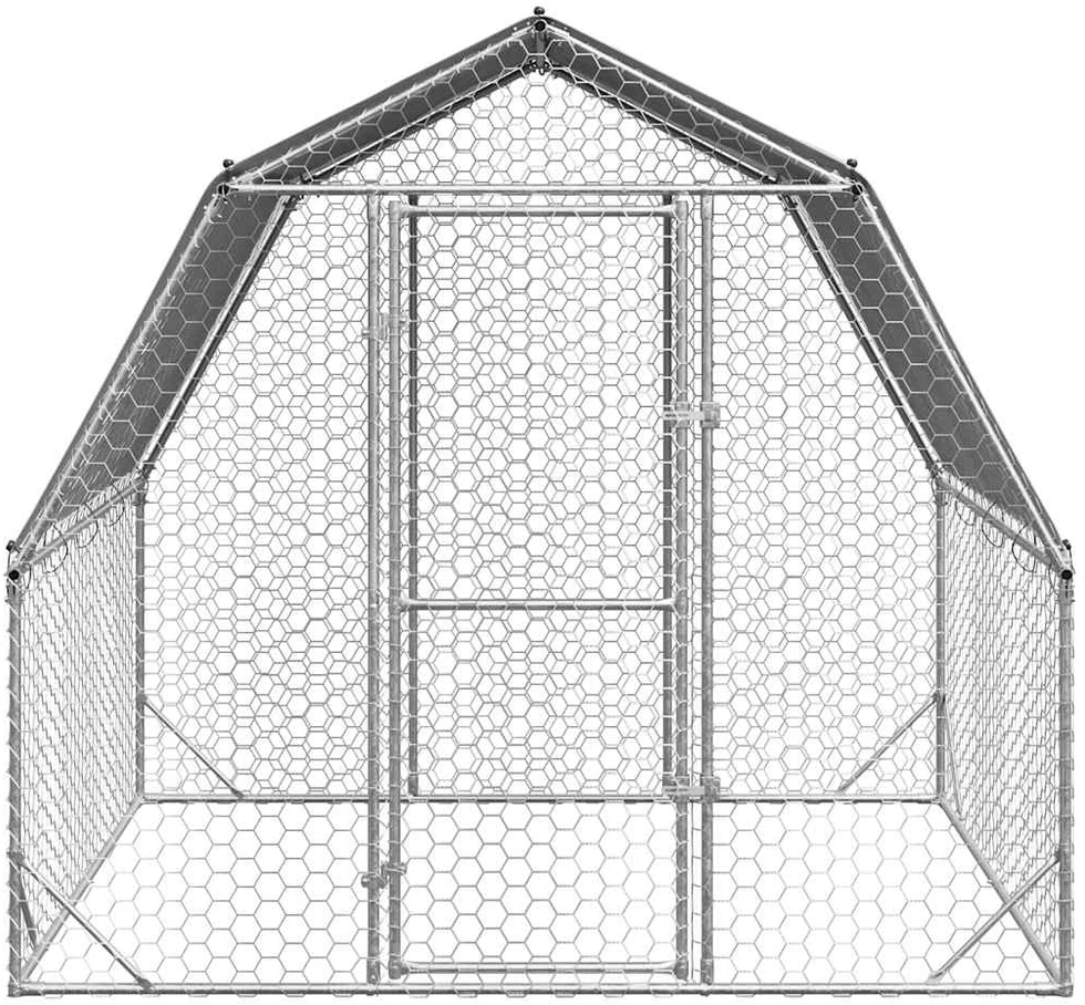 Vištienos bėgimas su stogu, 2,5x2x2,25m, galvanizuotas plienas