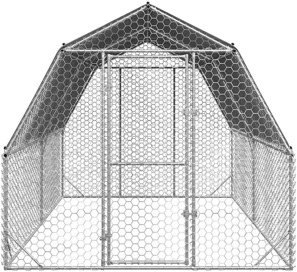 vištienos bėgimas su stogu 2,5x4x2,25 m cinkuoto plieno