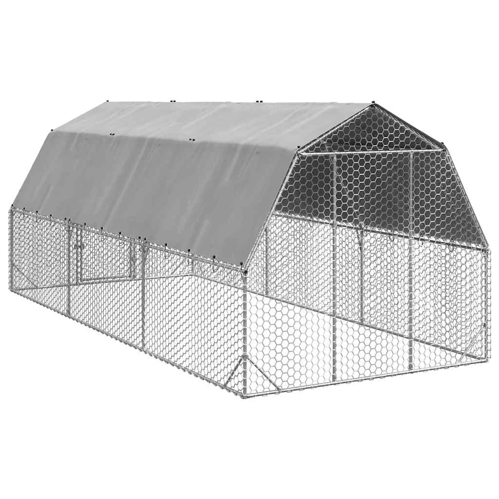 vištienos bėgimas su stogu 2,5x6x2,25 m cinkuoto plieno