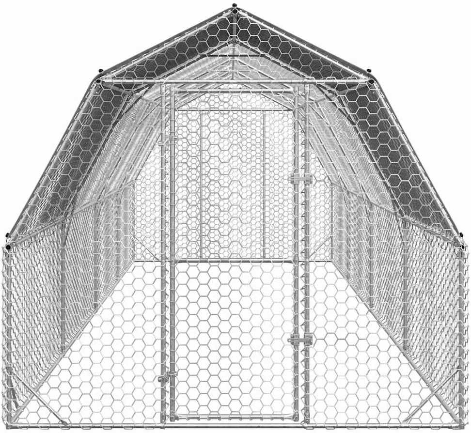 vištienos bėgimas su stogu 2,5x8x2,25 m cinkuoto plieno