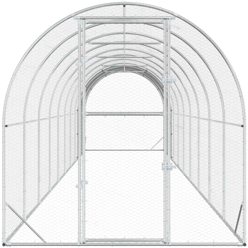 Vištų būdas Sidabrinė 1000 x 200 x 200 cm Galvanizuotas plienas