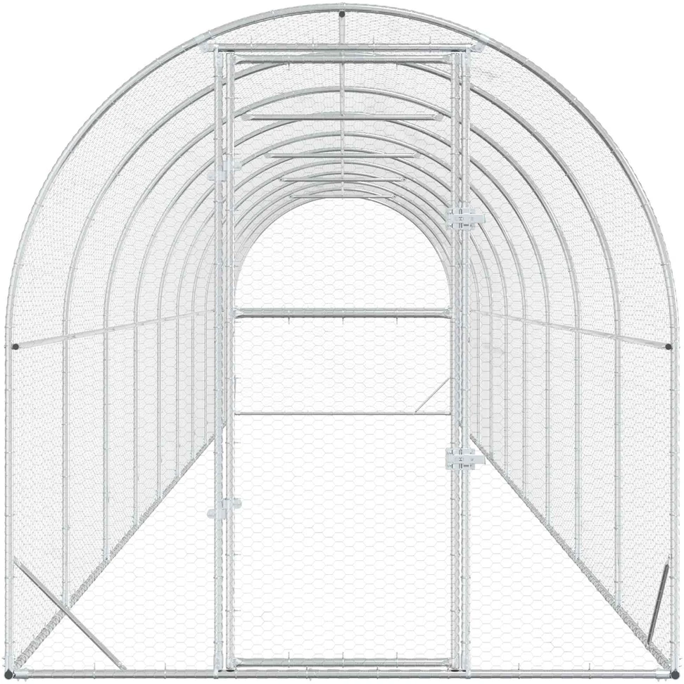 Vištų būdas Sidabrinė 1000 x 200 x 200 cm Galvanizuotas plienas