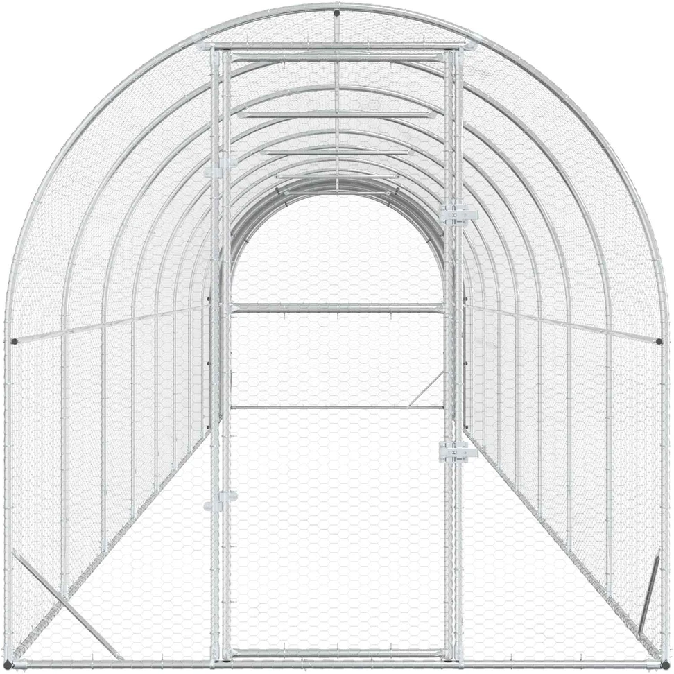 Vištų būdas Sidabrinė 1000 x 200 x 200 cm Galvanizuotas plienas