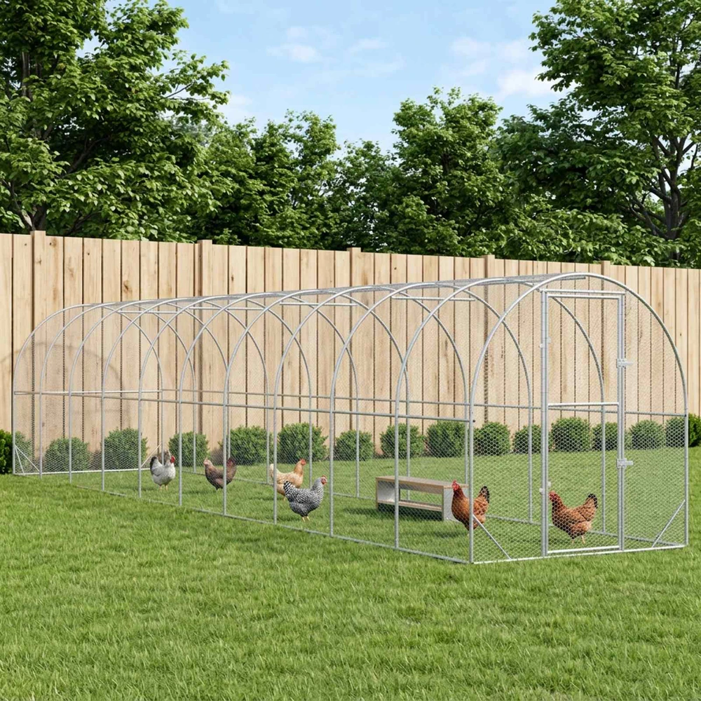 Vištų būdas Sidabrinė 1000 x 200 x 200 cm Galvanizuotas plienas