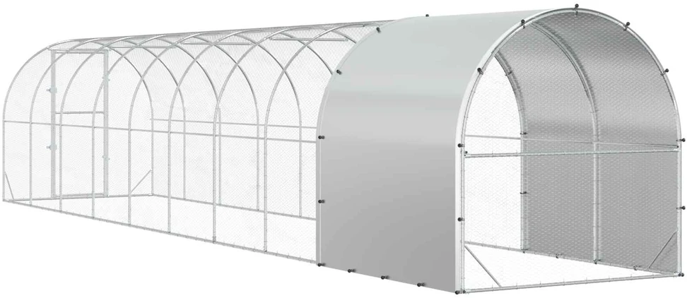 Vištų būdas Sidabrinė 1000 x 200 x 200 cm Galvanizuotas plienas