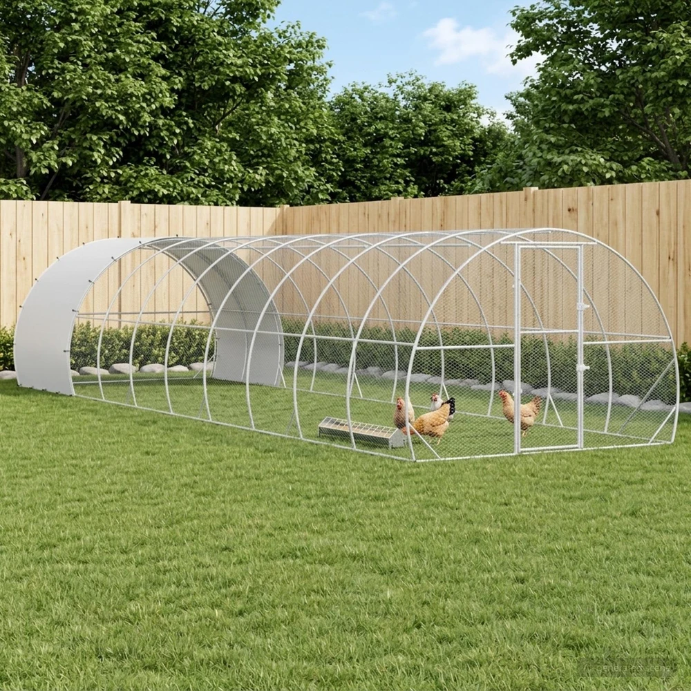 Vištų būdas Sidabrinė 1000 x 300 x 200 cm Galvanizuotas plienas