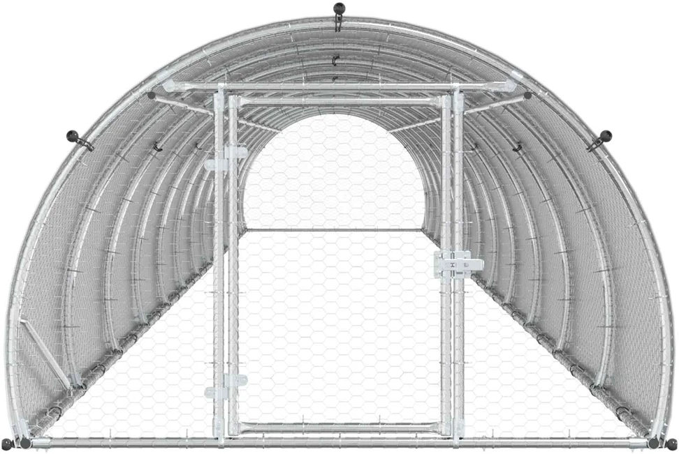 Vištų būdas Sidabrinė 1200 x 150 x 100 cm Galvanizuotas plienas