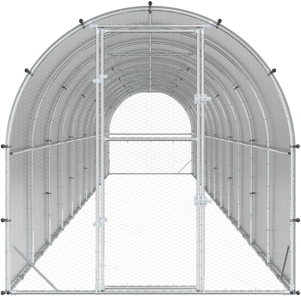 Vištų būdas Sidabrinė 1200 x 200 x 200 cm Galvanizuotas plienas