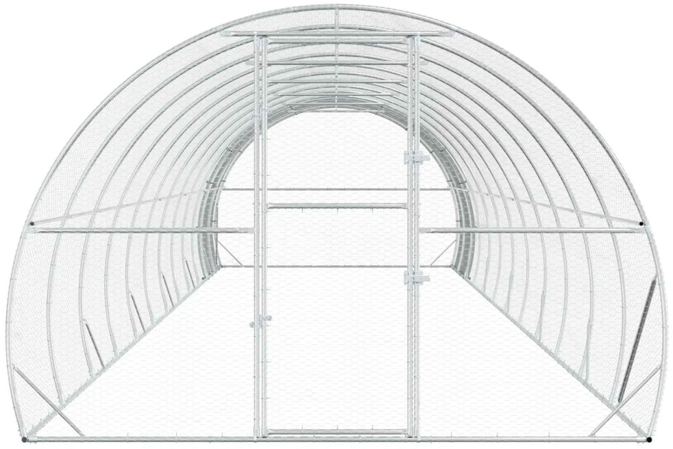 Vištų būdas Sidabrinė 1200 x 300 x 200 cm Galvanizuotas plienas