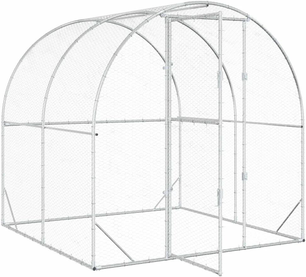 Vištų būdas Sidabrinė 200 x 200 x 200 cm Galvanizuotas plienas