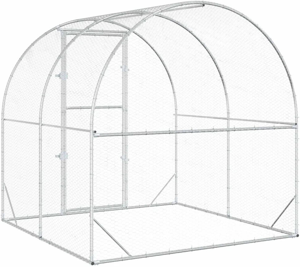 Vištų būdas Sidabrinė 200 x 200 x 200 cm Galvanizuotas plienas