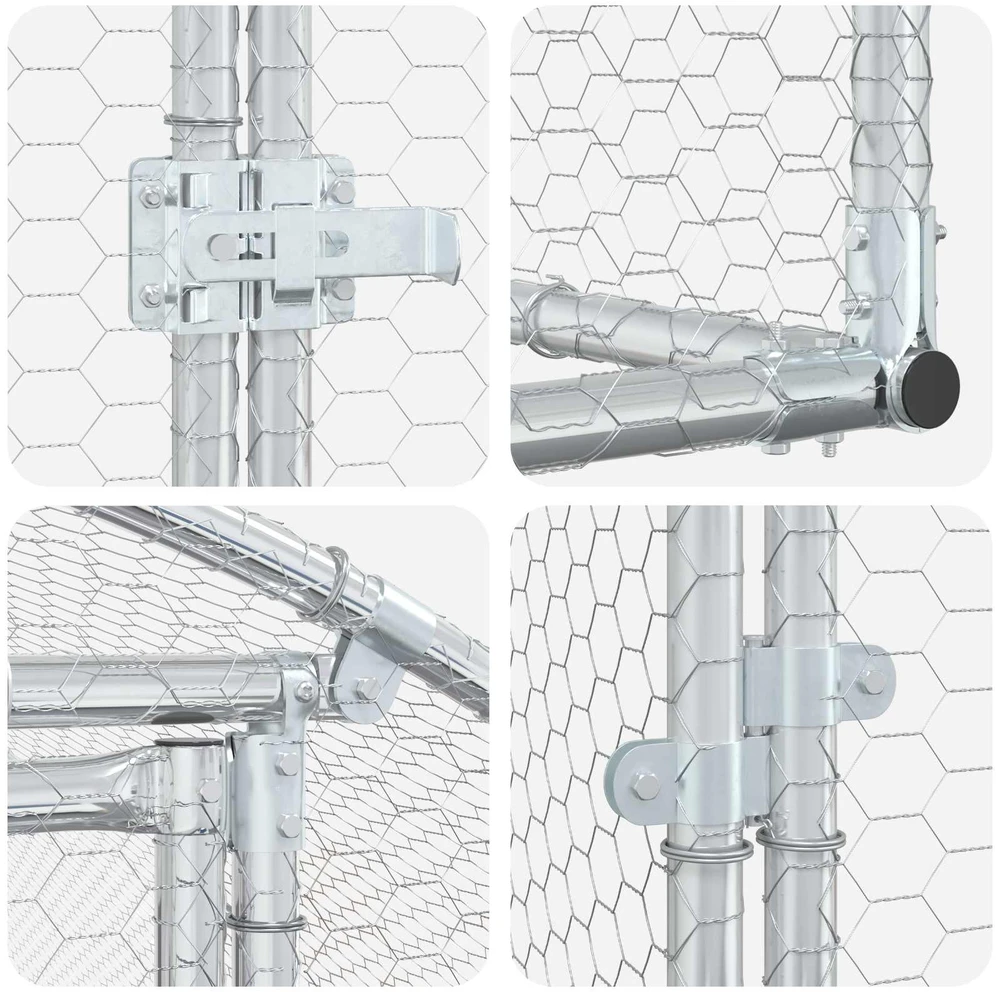 Vištų būdas Sidabrinė 200 x 200 x 200 cm Galvanizuotas plienas