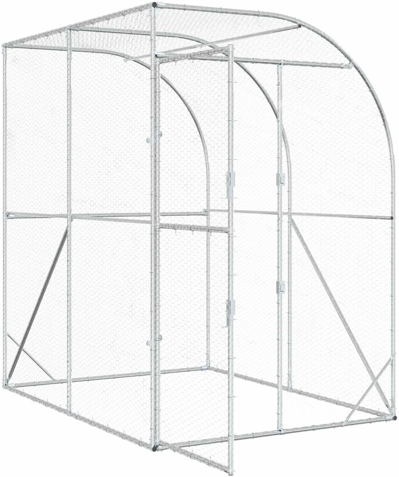 Vištų būdas Sidabrinė 200 x 200 x 215 cm Galvanizuotas plienas