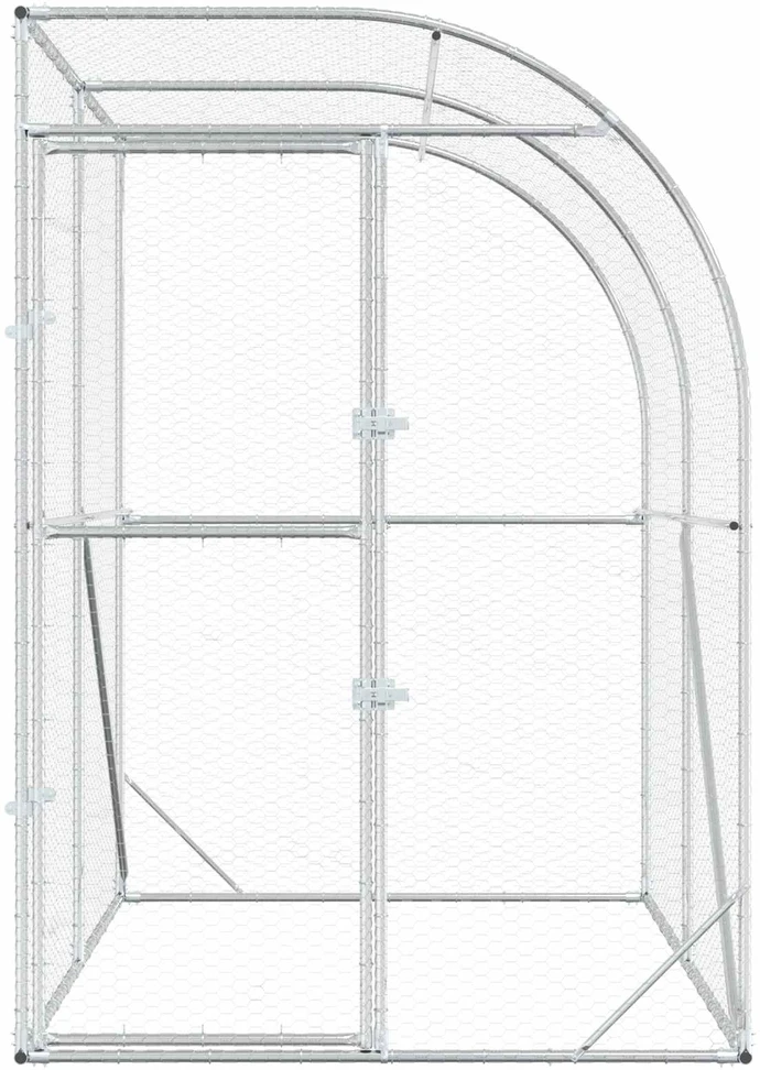 Vištų būdas Sidabrinė 200 x 200 x 215 cm Galvanizuotas plienas