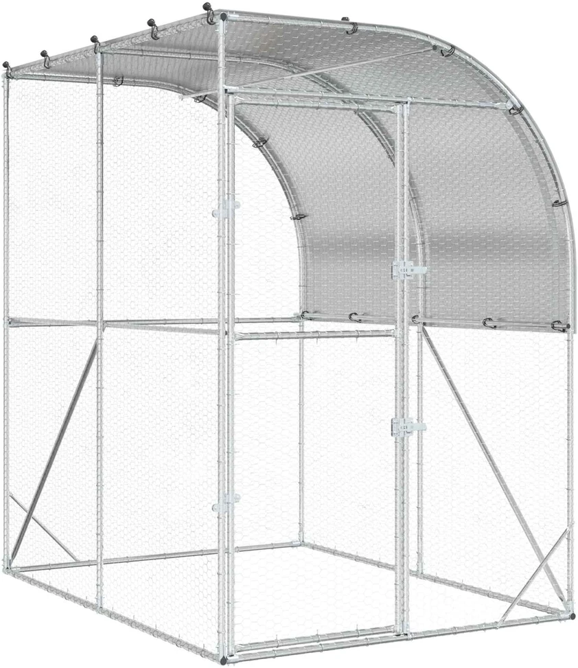 Vištų būdas Sidabrinė 200 x 200 x 215 cm Galvanizuotas plienas