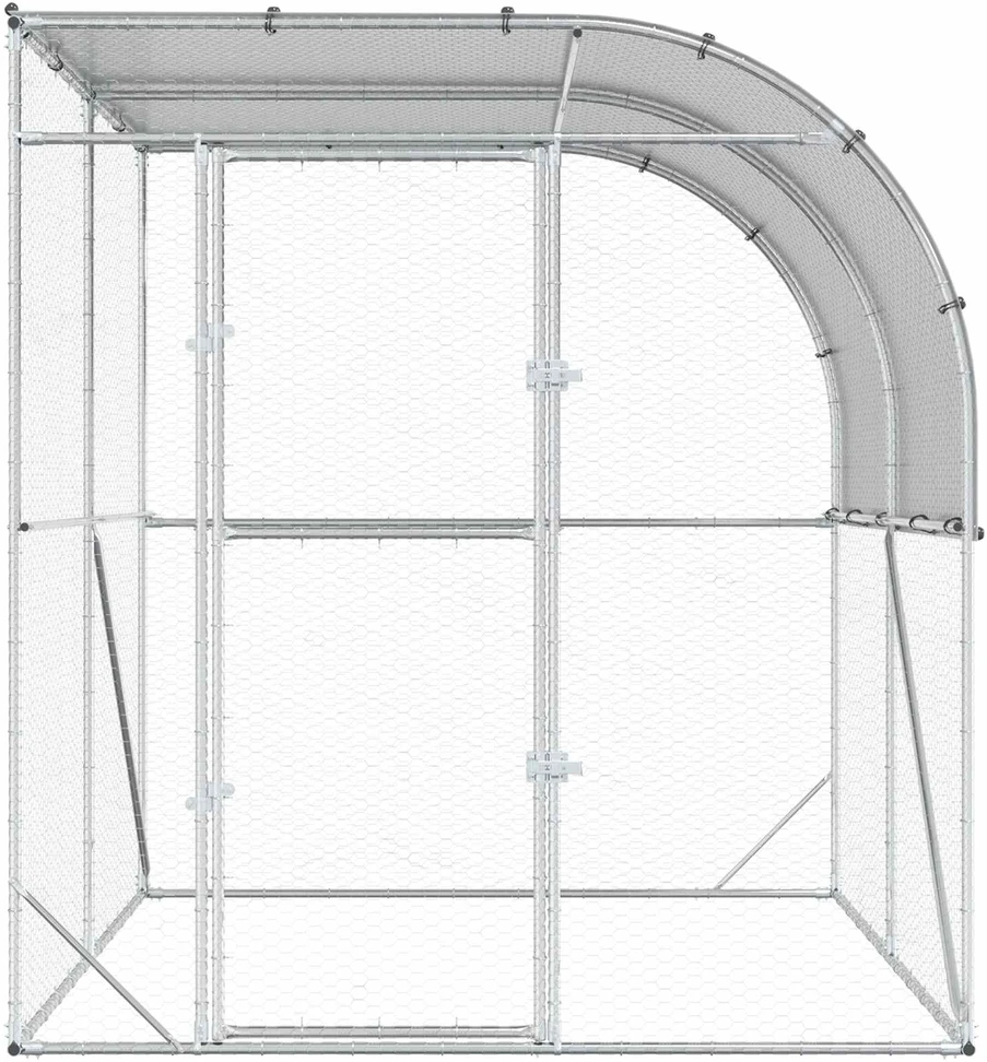 Vištų būdas Sidabrinė 200 x 200 x 215 cm Galvanizuotas plienas