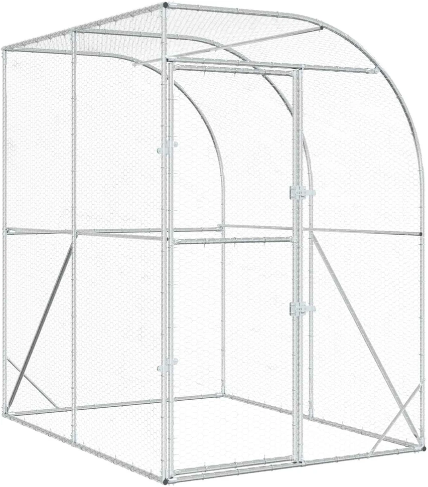 Vištų būdas Sidabrinė 200 x 200 x 215 cm Galvanizuotas plienas