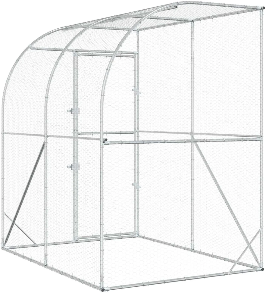 Vištų būdas Sidabrinė 200 x 200 x 215 cm Galvanizuotas plienas