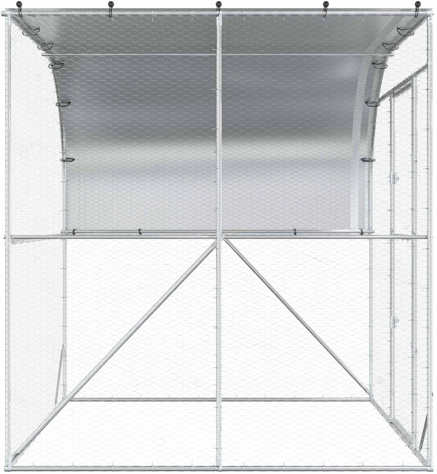 Vištų būdas Sidabrinė 200 x 200 x 215 cm Galvanizuotas plienas